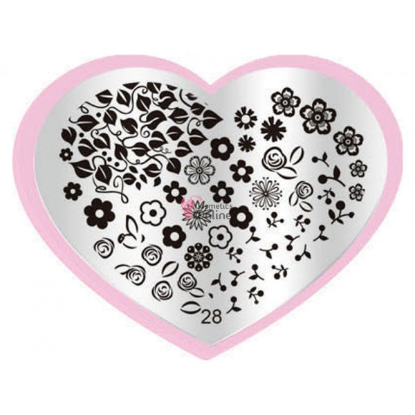 Matrita de Unghii din metal inima 7,1x5,6cm Heart 28
